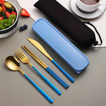 Fork Spoon Portable Cutlery Sets With Case