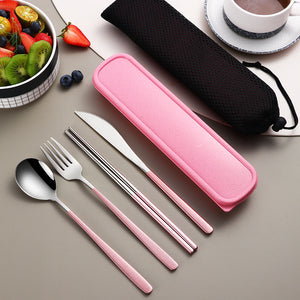 Fork Spoon Portable Cutlery Sets With Case
