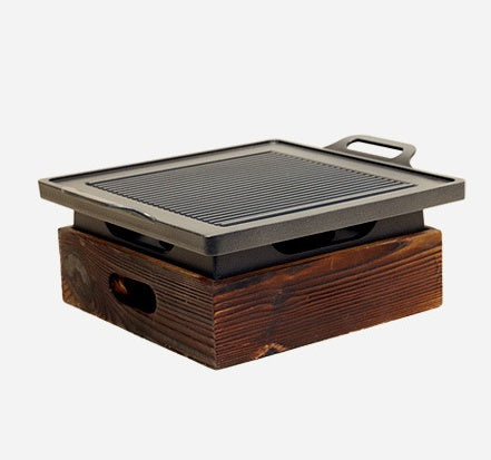 Wooden Seat Korean Style Grill Pan