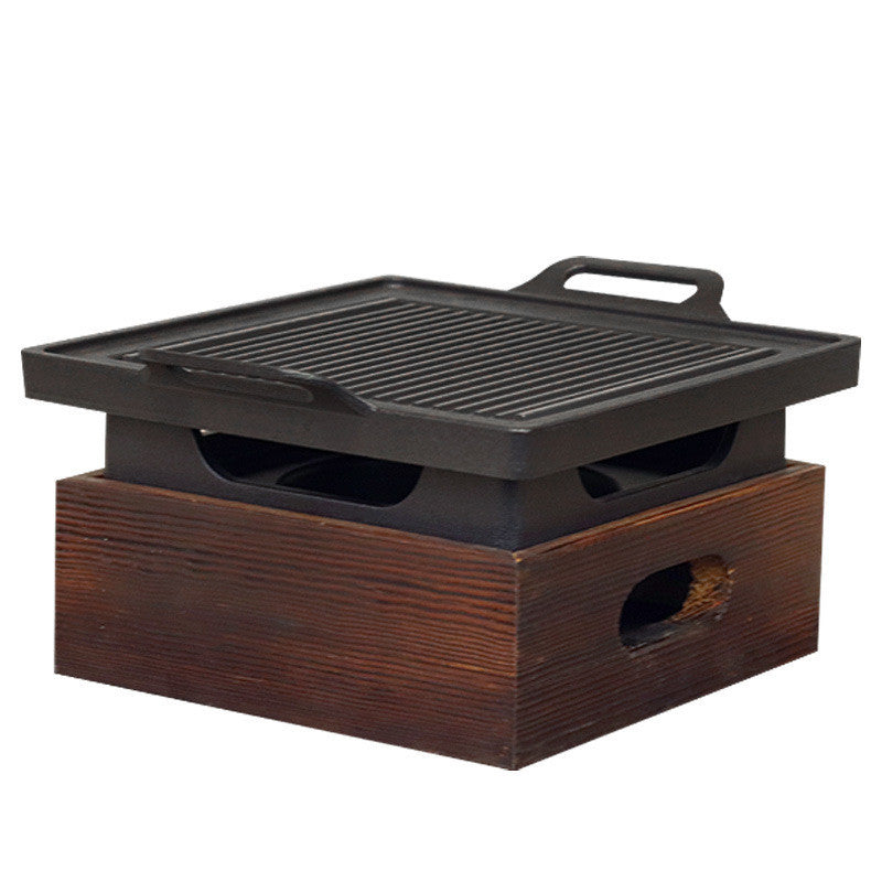 Wooden Seat Korean Style Grill Pan