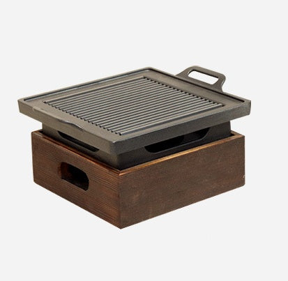 Wooden Seat Korean Style Grill Pan