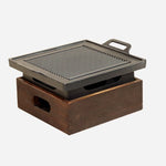 Wooden Seat Korean Style Grill Pan