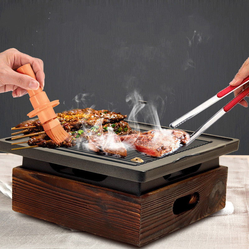 Wooden Seat Korean Style Grill Pan