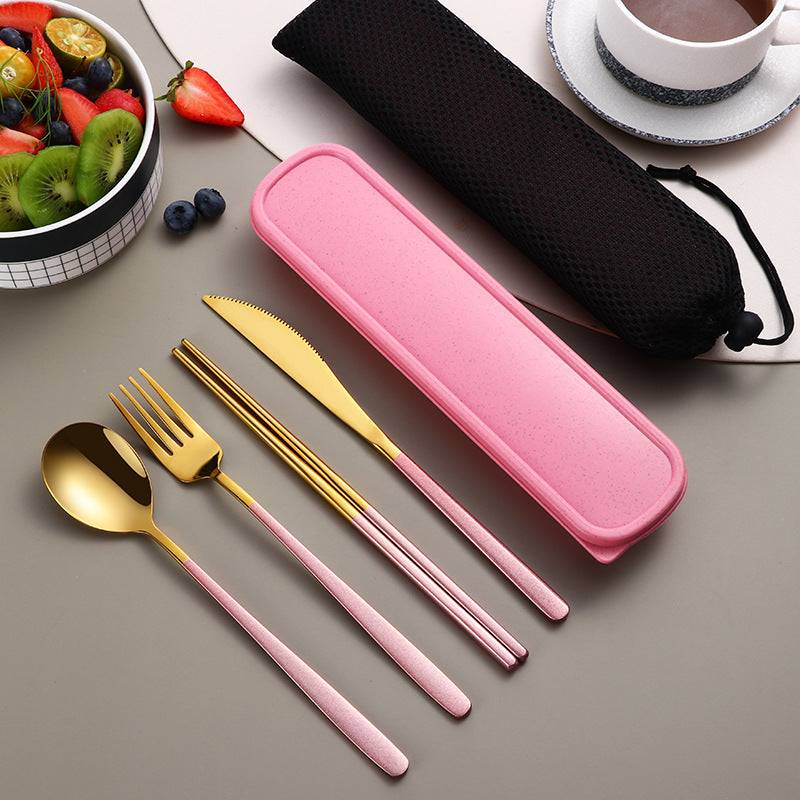 Fork Spoon Portable Cutlery Sets With Case