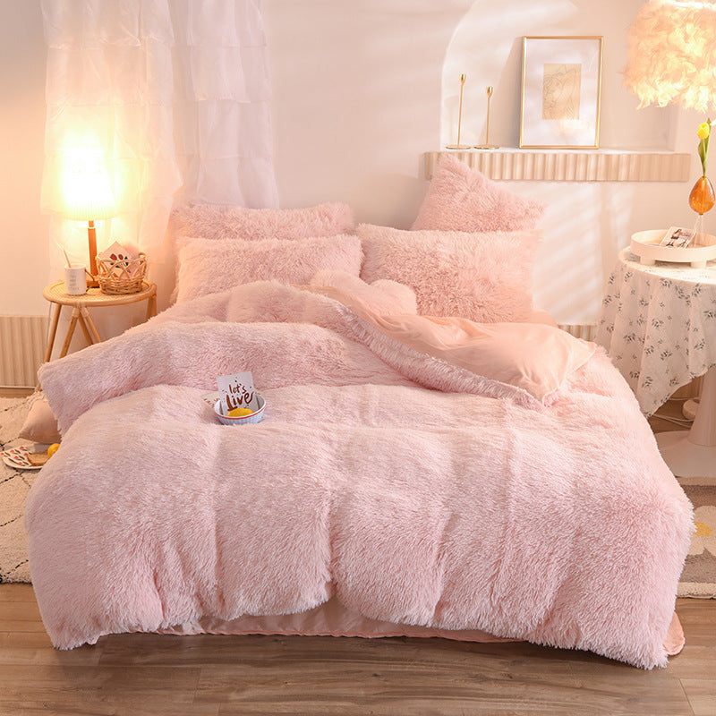 Luxury Thick Fleece Duvet Cover Queen King Winter Warm Bed
