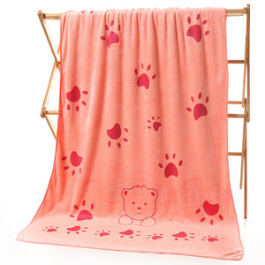 Cartoon Print Bath Towel