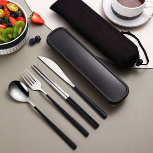 Fork Spoon Portable Cutlery Sets With Case