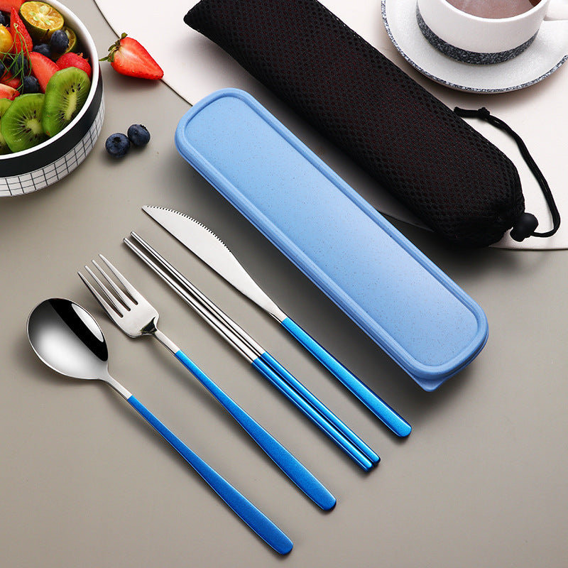 Fork Spoon Portable Cutlery Sets With Case