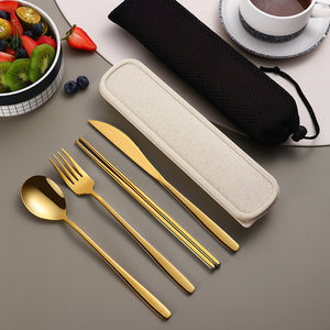Fork Spoon Portable Cutlery Sets With Case