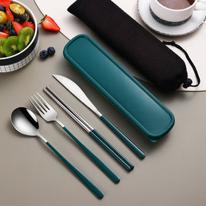 Fork Spoon Portable Cutlery Sets With Case