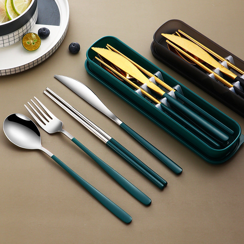 Fork Spoon Portable Cutlery Sets With Case