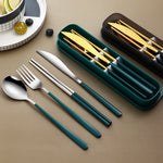 Fork Spoon Portable Cutlery Sets With Case