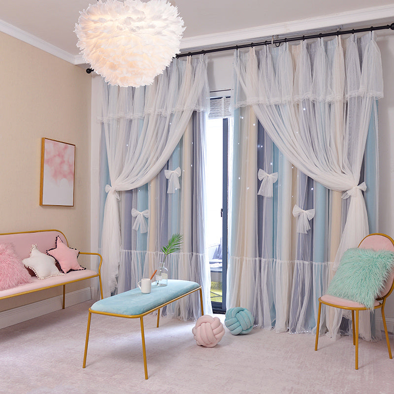 Star Princess Wind Bedroom Blackout Curtains