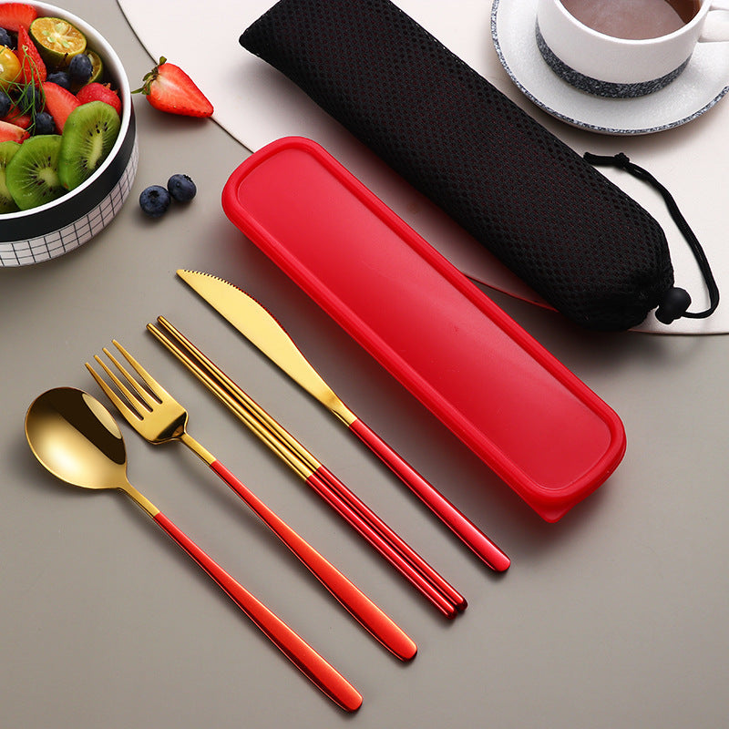 Fork Spoon Portable Cutlery Sets With Case