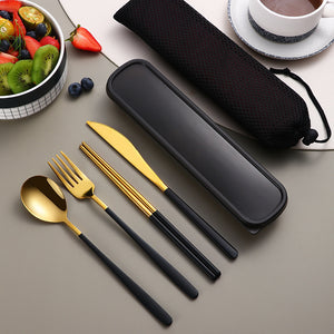 Fork Spoon Portable Cutlery Sets With Case