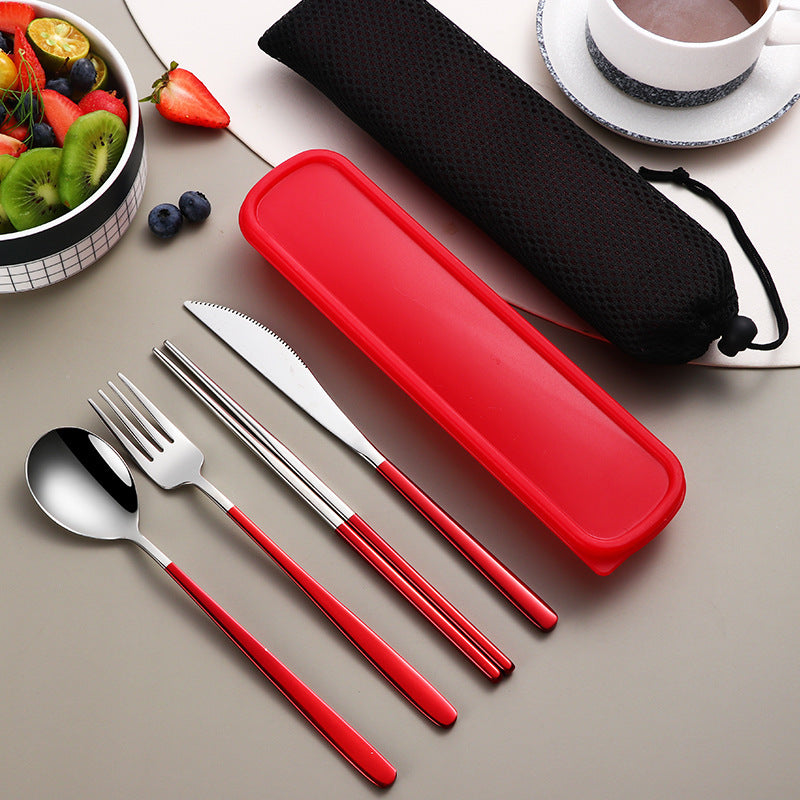 Fork Spoon Portable Cutlery Sets With Case