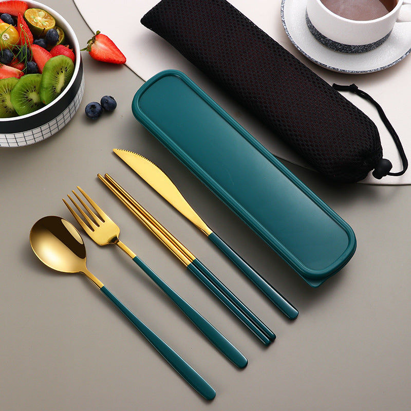 Fork Spoon Portable Cutlery Sets With Case