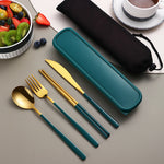 Fork Spoon Portable Cutlery Sets With Case